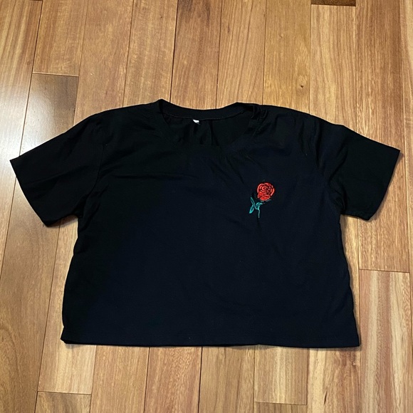 Tops - black crop top